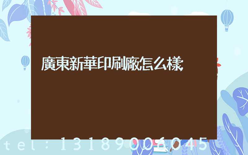 廣東新華印刷廠怎么樣