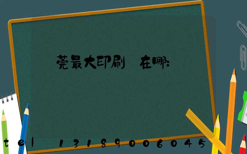 東莞最大印刷廠在哪